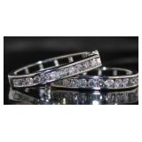 Channel Set 1.00 ct Diamond Hoop Earrings