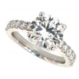 14k Gold 4.54 ct Round Lab Diamond Ring
