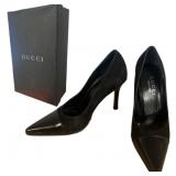 Gucci Suede Black Heels w/ Box