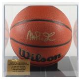 Autographed Magic Johnson NBA Basketball Display