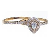 10kt Rose Gold 1.00 ct Pear Cut Diamond Bridal