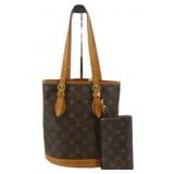 Louis Vuitton Monogram Bucket Bag PM W/ Pouch