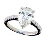 14k Gold 3.25 ct Pear Cut Lab Diamond Ring