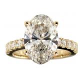 14kt Gold 5.52 ct Oval VS Lab Diamond Ring