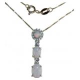 Elegant White Opal Designer Necklace