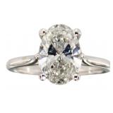 14k Gold 2.14 ct Oval Lab Diamond Solitaire Ring