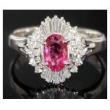 Platinum 1.35 ct GIA Ruby & Diamond Ring