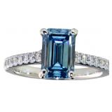 14kt Gold 2.73 ct VS Fancy Blue Lab Diamond Ring