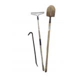Rake, Shovel, & Prybar