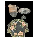 Vintage HP Bowl, Etched Pedestal Bowl & Tea