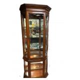 Lighted Mirror Back Curio Cabinet