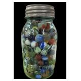 Blue Atlas Quart Jar Marbles
