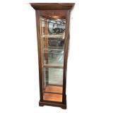 Lighted Cherry Finish Curio Cabinet