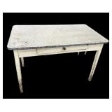 1949s Enamel Top Farm Table wï¿½ Drawer
