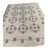 78 ï¿½ x 106 ï¿½  Purple Floral Appliquï¿½ Quilt