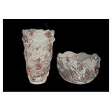 Mikasa Bella Rose Vase & Mikasa Etched Tulip Bowl
