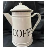White Enamel Coffee Pot