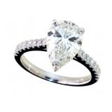 14k Gold 3.25 ct Pear Cut Lab Diamond Ring