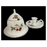 Bone China Sugar Bowl & Candle Stick-England