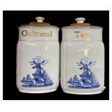 7 Pc Vintage Bavaria Canister Set Blue & White
