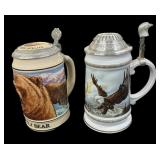America The Beautiful & Grizzly Bear Steins