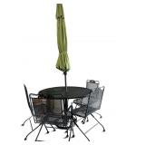 Wrought Iron Patio Table & Rocking Chairs wï¿½