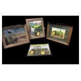 (4) Framed John Deere Pictures
