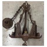 Estate Antique Iron Light Fixture