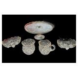 Gold Trim Cake Stand, Cream & Sugar, Swan & 2