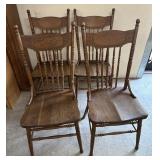 Vintage Oak Spindle Back Chairs