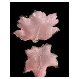2 Pc California Pottery Leaf Dishes