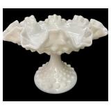 Hobnail Milk Glass Pedestal Dish