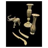 Brass Elephant, Candle Holder, Vase & Istanbul