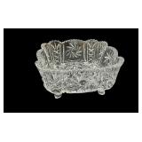 Bohemian Lead Crystal Square Footed Bowl