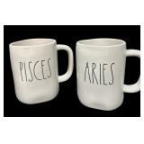 RAE DUNN PISCES & ARIES MUGS