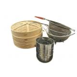 Bamboo Steamer, Bromwell  Sifter & Strainers