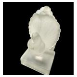 Pair Satin Glass Doves-Bookends