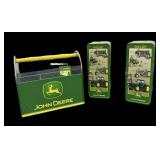 (2) John Deere Lockers & Tin Caddy