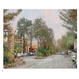 Carmel Ocean Avenue Rainy Afternoon Thomas Kinkade