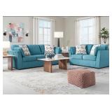 Ashley Keerwick Teal Contemporary Sofa & Love Seat