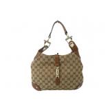 GUCCI GG Brown Canvas Shoulder Bag