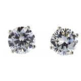 Brilliant 1.00 ct White Topaz Solitaire Earrings