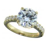 14k Gold 4.58 ct Round Lab Diamond Ring