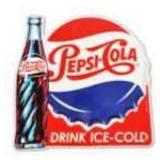 Pepsi Cola Die Cut Drinks Ice-Cold Sign
