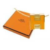 Hermes Orange H Cube Necklace