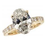 14k Gold 4.09 ct Oval Cut Lab Diamond Ring