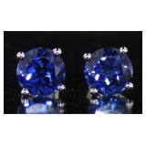 14kt Gold 2.67 ct Sapphire Stud Earrings