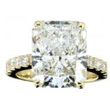 14k Gold 9.67 ct Radiant Cut Lab Diamond Ring