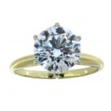 14k Gold 3.40 ct Round VS Lab Diamond Ring