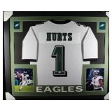 Autographed Jalen Hurts Custom Framed Jersey